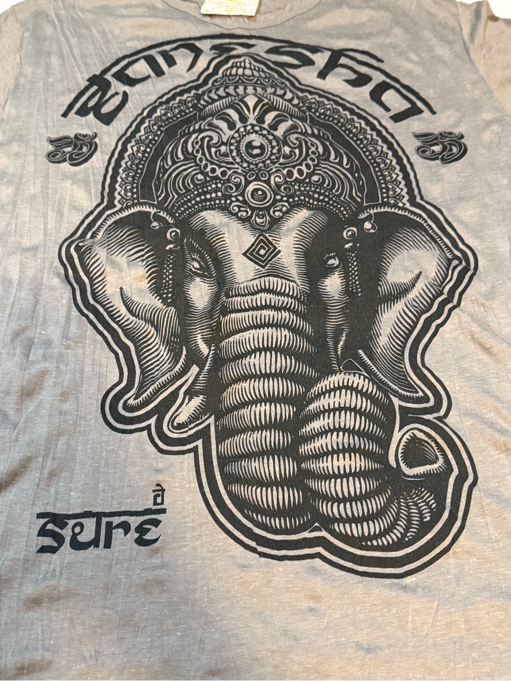 Sure designs Elephant Graphic Tee in Taupe and Black - Picture 2 of 7